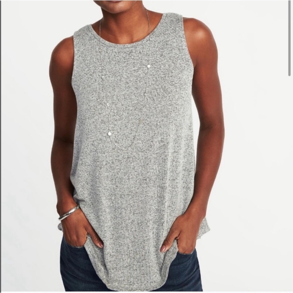 Old Navy Luxe Heather Gray Sleeveless Shirt